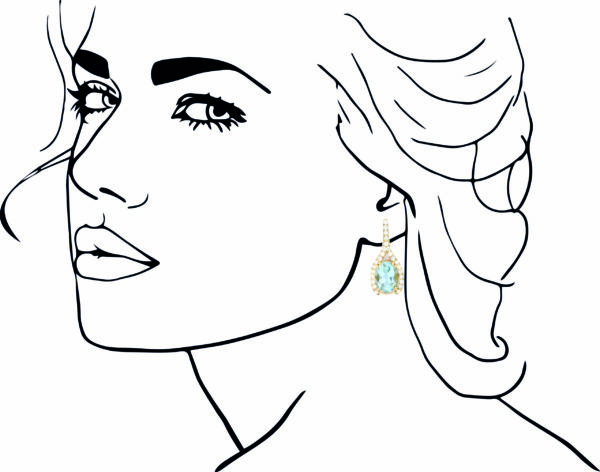 Earrings set with Aquamarin - Image 4
