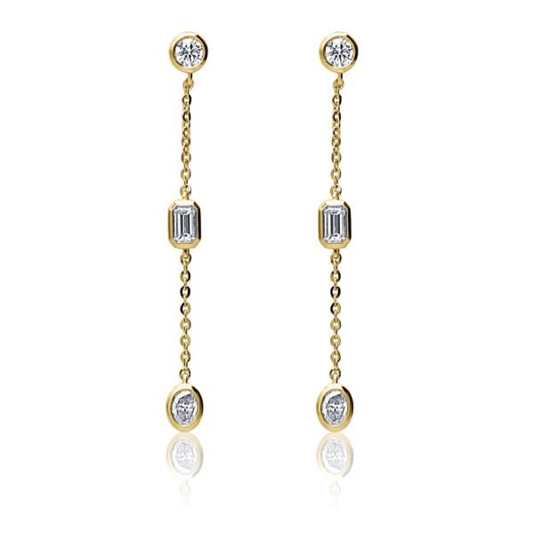 Earrings set with diamonds
